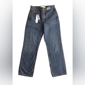 Topshop Denim Jeans Womens W25" L30" High Waisted Button Up Regular Fit New